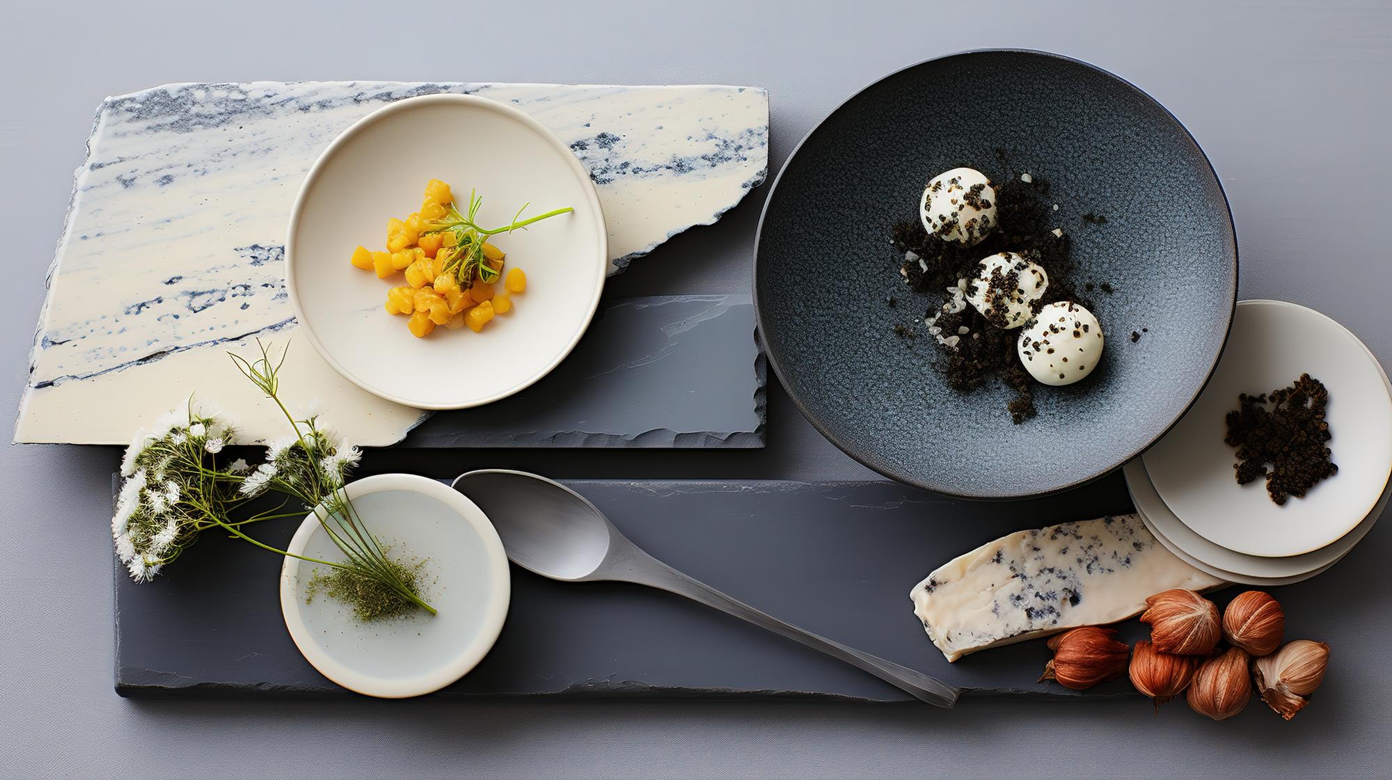Assorted plated tasting menu